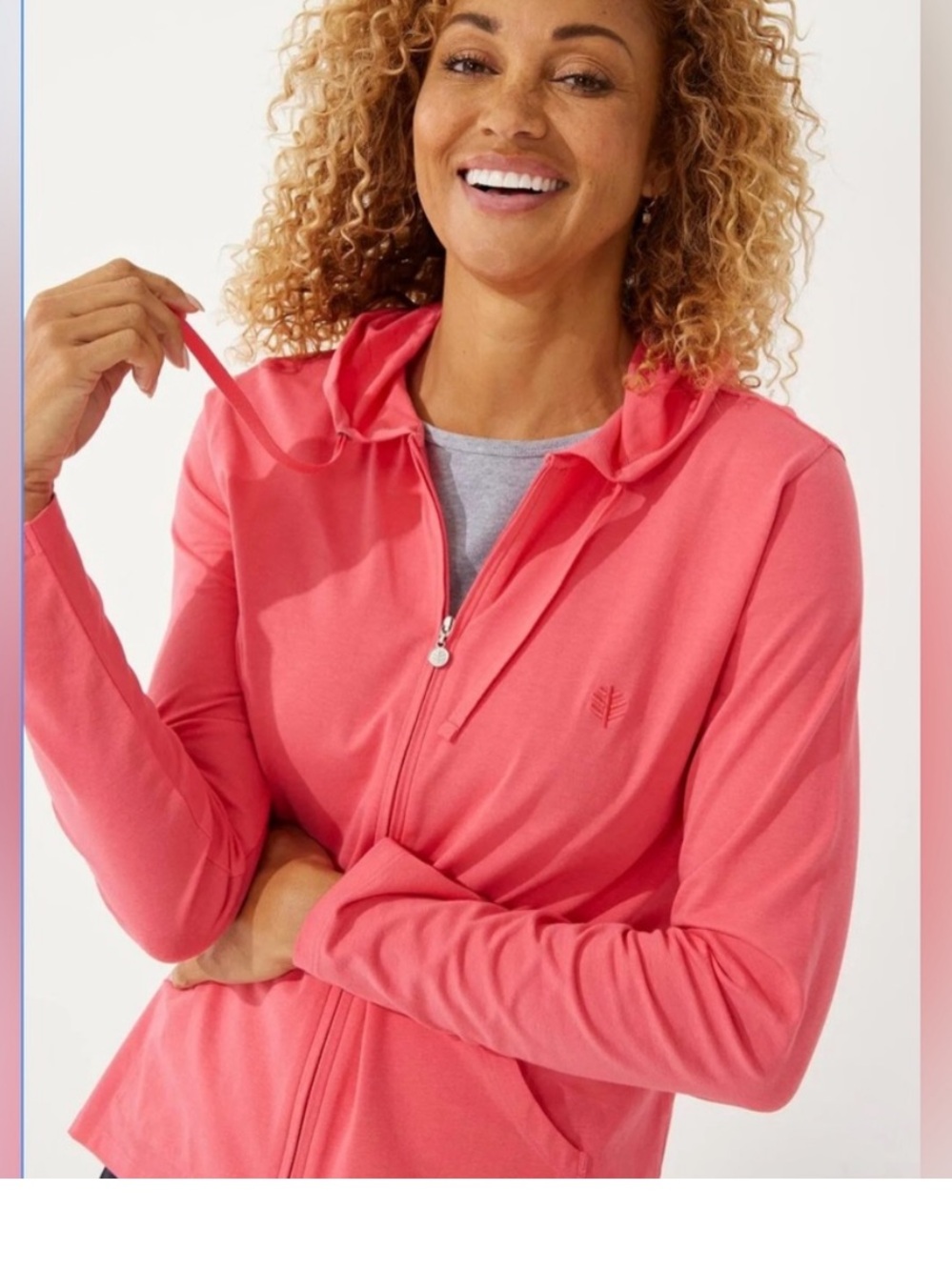 Like New Coolibar Womens Seaside Hoodie UPF 50+ Size Large Pink Worn Twice!